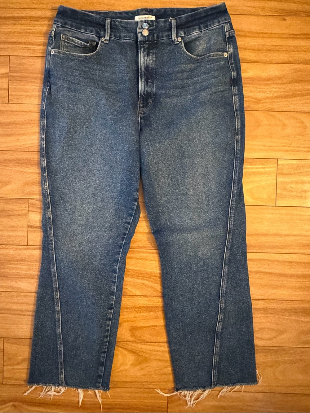 Good American Dark Blue Wide Leg Jeans